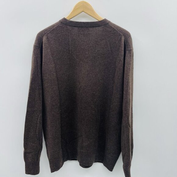 Allen Solly Mens Size XL 100% Cashmere V Neck Long Sleeve Sweater in Brown - Picture 3 of 6